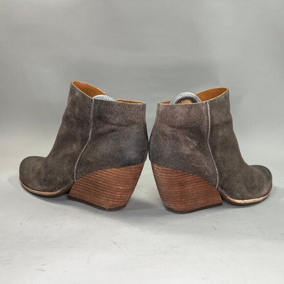 Kork-Ease Natalya Ankle Booties Women's 8 Taupe Suede Leather Wedge Ankle Boots - Picture 6 of 14